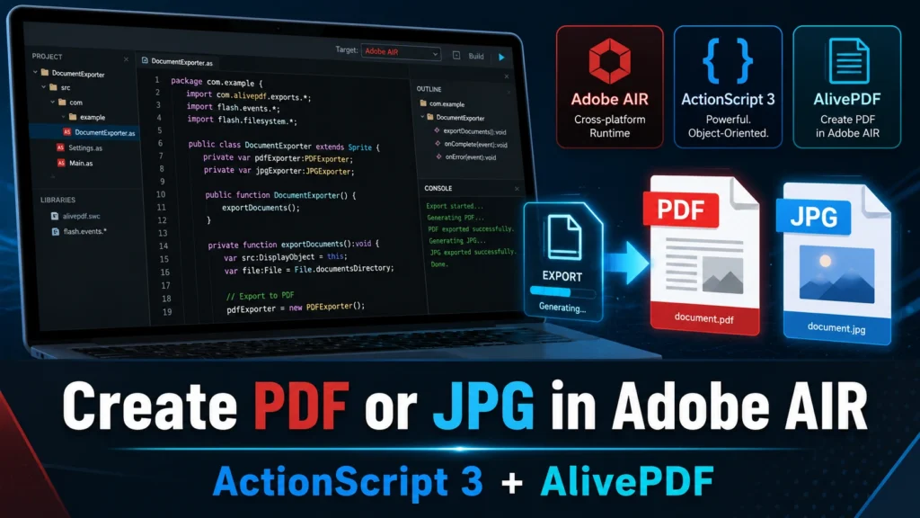 Export documents with ActionScript 3