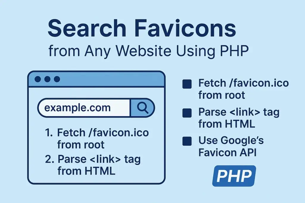 Search Favicons from Any Website Using PHP (2025 Guide) 1